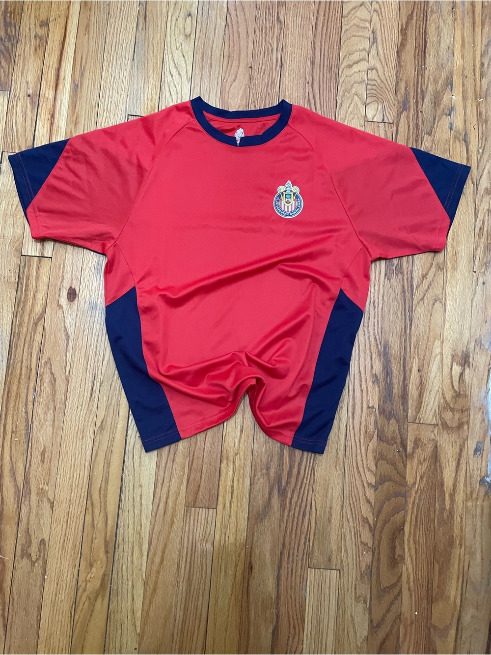 Red and Navy Men’s Soccer Jersey with Club Crest
